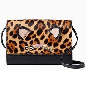 KATE SPADE New York LEOPARD SUMMER Run Wild Purse NEW ($229) Animal Print Black